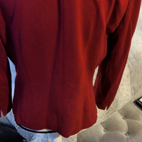 Chic Red Ruffle Women's Blazer - Picture 9 of 12